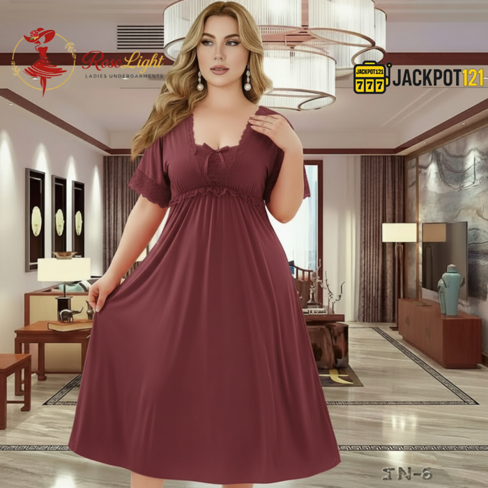 Elegant Lace Satin Nighty – Premium Quality and Comfort Wear - Image 4