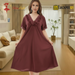 Elegant Lace Trim Satin Nighty – Premium Comfort Wear - Image 4