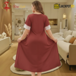 Elegant Lace Contrast Satin Nighty – Soft Comfort Luxury Wear - Image 5