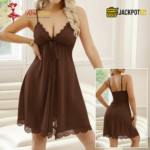 Elegant Red Lace Net Nighty – Romantic Luxury Sleepwear - Image 5