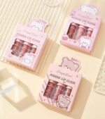 3Pcs Glossy Lip Gloss Moisturizing Dry Resistance Lipstick Woman Sparkling Cartoon Lip Makeup - Image 3