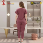 Elegant 2-Piece Nightwear Set – Premium Soft Lounge Wear (Mauve Pink) - Image 4