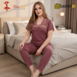 Elegant 2-Piece Nightwear Set – Premium Soft Lounge Wear (Mauve Pink) - Image 5