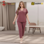 Elegant 2-Piece Nightwear Set – Premium Soft Lounge Wear (Mauve Pink) - Image 7