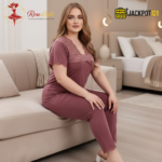 Elegant 2-Piece Nightwear Set – Premium Soft Lounge Wear (Mauve Pink) - Image 11