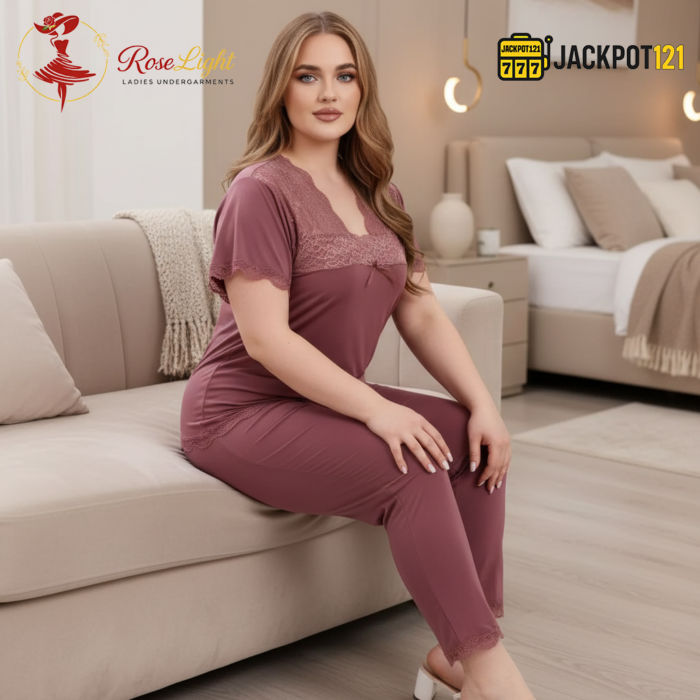 Elegant 2-Piece Nightwear Set – Premium Soft Lounge Wear (Mauve Pink) - Image 11