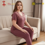 Elegant 2-Piece Nightwear Set – Premium Soft Lounge Wear (Mauve Pink) - Image 12