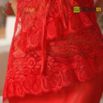 Elegant Lace Sheer Nighty – Premium Red Soft Net Sleepwear - Image 6