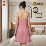 Elegant Lace Sheer Nighty – Premium Soft Net Sleepwear - Image 4