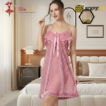 Elegant Lace Sheer Nighty – Premium Soft Net Sleepwear - Image 6