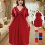 Elegant Lace Trim Satin Nighty – Premium Comfort Wear