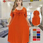 Elegant Ruffle Detail Satin Nighty – Premium Comfort Wear