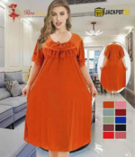 Elegant Ruffle Detail Satin Nighty – Premium Comfort Wear