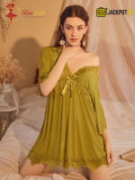 Sexy Lace V-Neck Bow Nightgown – Elegant Soft Lace Sleepwear - Image 11