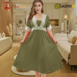 Elegant Lace Contrast Satin Nighty – Soft Comfort Luxury Wear - Image 6