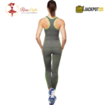 2-Pcs Workout Yoga Active Wear Suit – High-Waisted Leggings & Non-Padded Tank Top Set - Image 2