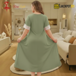 Elegant Lace Contrast Satin Nighty – Soft Comfort Luxury Wear - Image 7