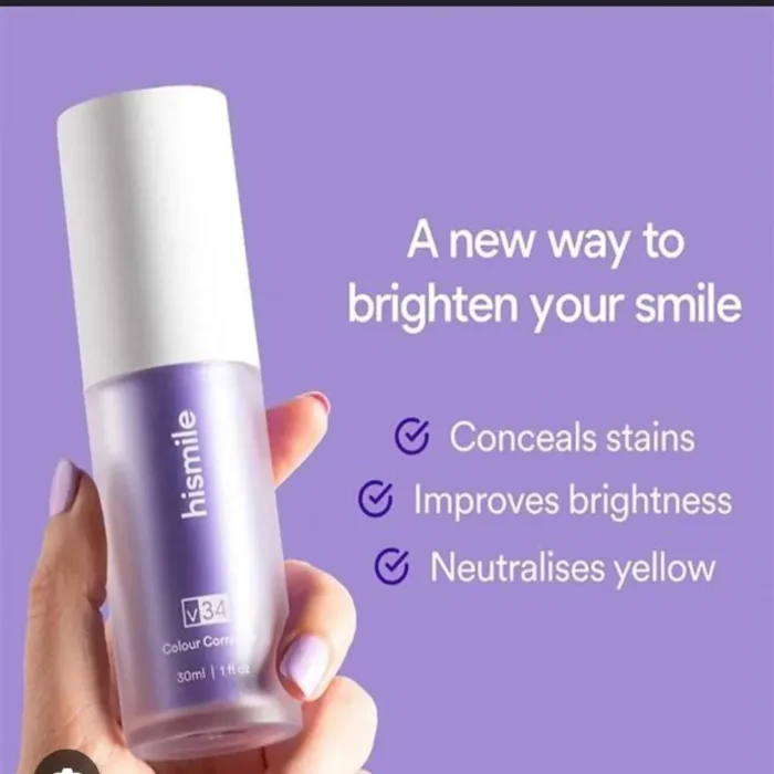 Hismile V34 Purple Teeth Colour Corrector Serum – Advanced Brightening Formula (30ml) - Image 6