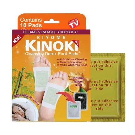 Kinoki Ginger Herbal Foot Pads – Organic Overnight Foot Care & Relaxation Patches (10 Pcs)