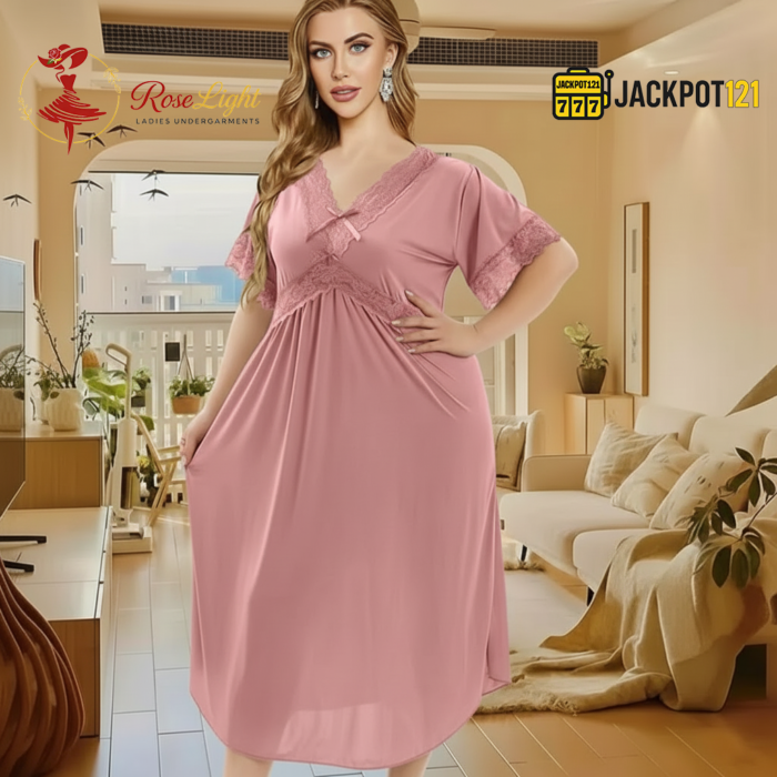 Elegant Lace Detail Soft Satin Nighty – Everyday Luxury Comfort - Image 8