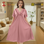 Elegant Lace Trim Satin Nighty – Premium Comfort Wear - Image 8