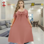 Elegant Ruffle Detail Satin Nighty – Premium Comfort Wear - Image 6