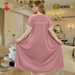 Elegant Bow Detail Satin Nighty – Premium Comfort Wear - Image 9