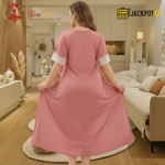 Elegant Lace Contrast Satin Nighty – Soft Comfort Luxury Wear - Image 9