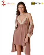 Lingerie Set with Gown – Boudoir Satin Lace Collection