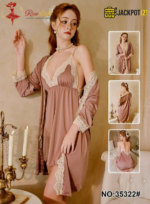 Lingerie Set with Gown – Boudoir Satin Lace Collection - Image 9