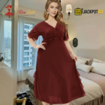 Elegant Lace Detail Satin Nighty – Premium Comfort Wear for Women - Image 8