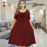 Elegant Ruffle Detail Satin Nighty – Premium Comfort Wear - Image 8