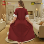 Elegant Lace Contrast Satin Nighty – Soft Comfort Luxury Wear - Image 11