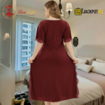 Elegant Lace Detail Satin Nighty – Premium Comfort Wear for Women - Image 9