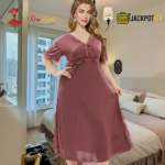 Elegant Lace Detail Satin Nighty – Premium Comfort Wear for Women - Image 10