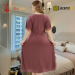 Elegant Lace Detail Satin Nighty – Premium Comfort Wear for Women - Image 11