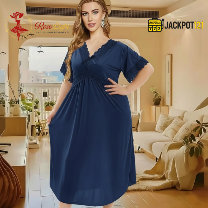 Elegant Lace Detail Soft Satin Nighty – Everyday Luxury Comfort - Image 12