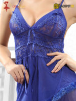 Net Blue Fancy Babydoll – 2 Piece Lingerie Set - Image 6
