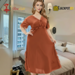 Elegant Lace Detail Satin Nighty – Premium Comfort Wear for Women - Image 14