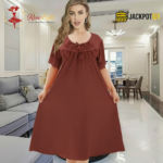 Elegant Ruffle Detail Satin Nighty – Premium Comfort Wear - Image 14