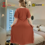 Elegant Lace Detail Satin Nighty – Premium Comfort Wear for Women - Image 15