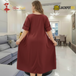 Elegant Ruffle Detail Satin Nighty – Premium Comfort Wear - Image 15