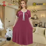 Elegant Bow Detail Satin Nighty – Premium Comfort Wear - Image 14