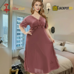 Elegant Lace Detail Satin Nighty – Premium Comfort Wear for Women - Image 16