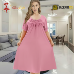 Elegant Ruffle Detail Satin Nighty – Premium Comfort Wear - Image 16