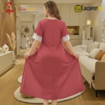 Elegant Lace Contrast Satin Nighty – Soft Comfort Luxury Wear - Image 17