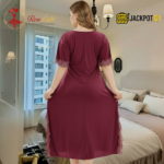Elegant Lace Detail Satin Nighty – Premium Comfort Wear for Women - Image 17