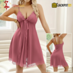 Elegant Red Lace Net Nighty – Romantic Luxury Sleepwear - Image 9