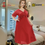 Elegant Lace Detail Satin Nighty – Premium Comfort Wear for Women - Image 18