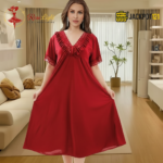 Elegant Lace Trim Satin Nighty – Premium Comfort Wear - Image 18